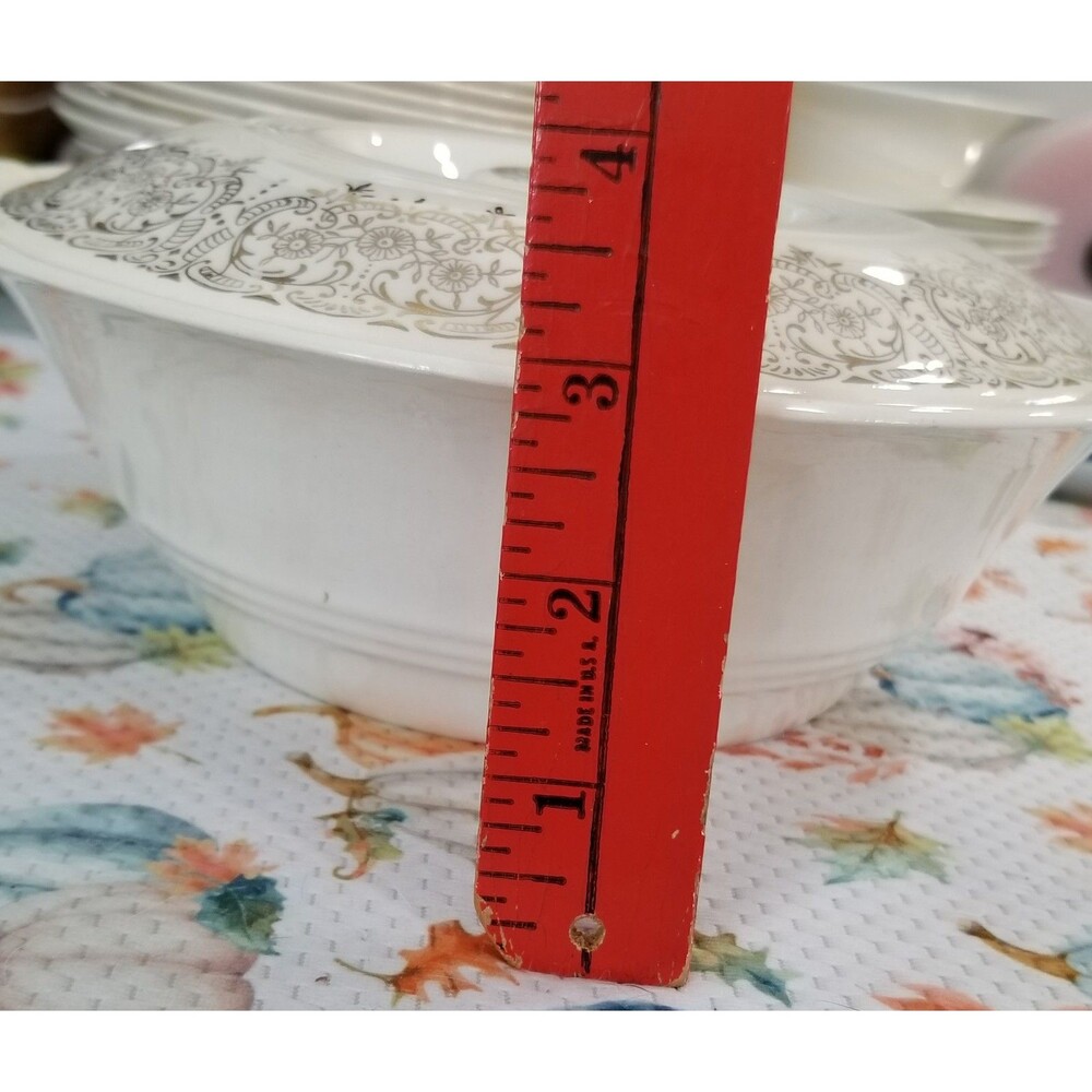 vintage American Limoges Triumph China d'Or china covered serving bowl 22k trim - Picture 11 of 11